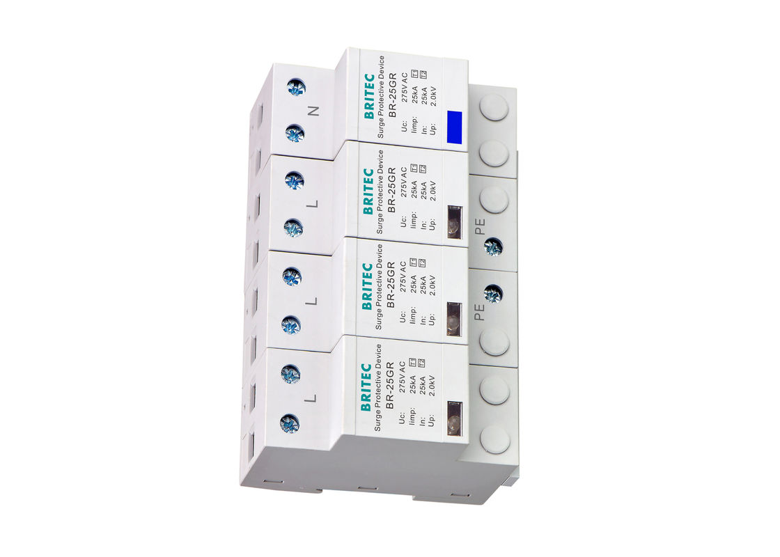 25kA Three Phase 4P Type 1 Class I Lightning Surge Protector BR25GR 4P