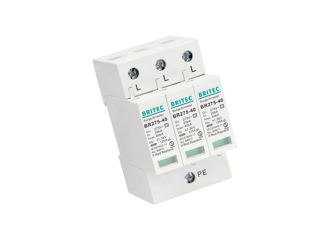 Low Voltage SPD 3P Type 2 Surge Protection Device AC Lightning Arrester 