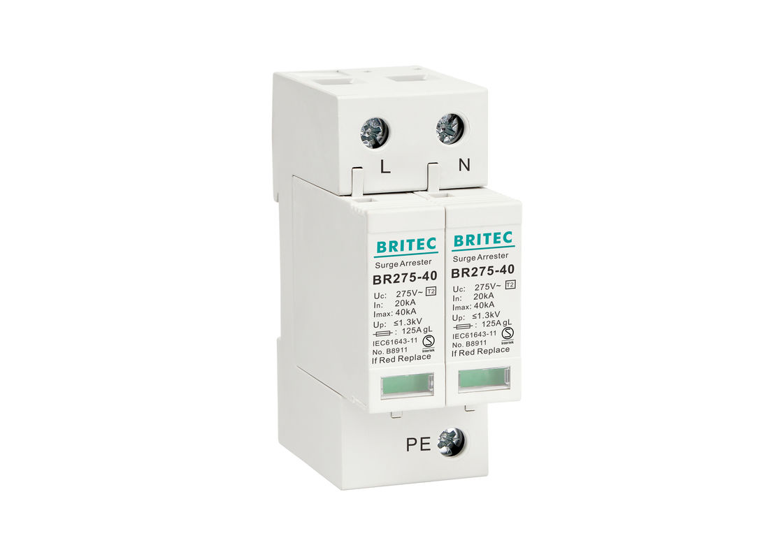 TN System Low Voltage 40kA 2P Type 2 Surge Protection Device