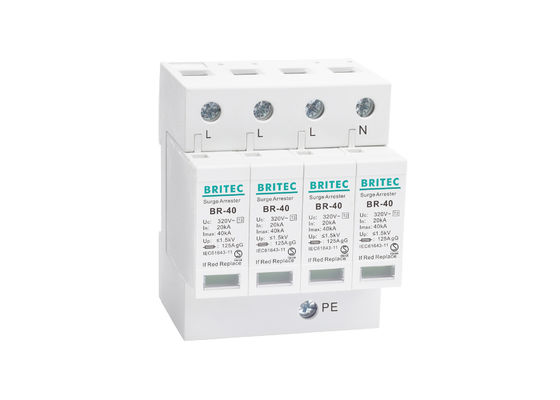 IEC61643 40KA 4 Poles AC Electrical Surge Protector Lightning Protection