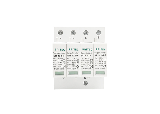SPDs Iimp 12.5kA T1+T2 Surge Arrester B+C Thermalplastic housing
