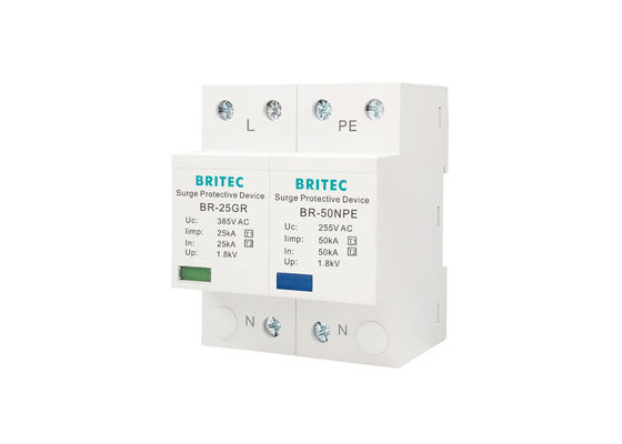 25 KA Single Phase Type 1 Surge Protection Device 1+1 Class I For TT TN-S