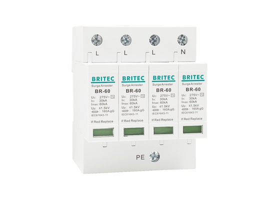 320V 60KA 4P Class II Power Surge Protection Device SPD for Lightning Protection