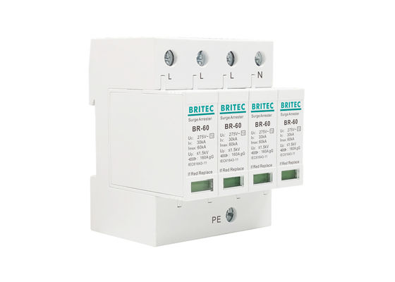 60kA AC275V DIN Rail Mount Surge Lightning Arrestor SPD for Electrical Power Protection
