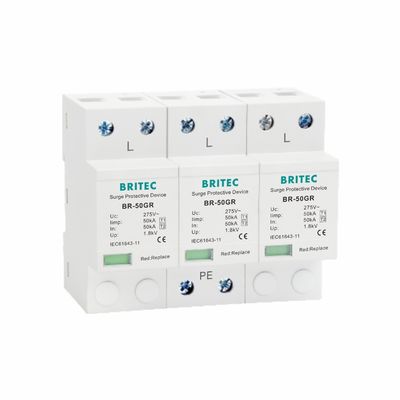 10/350μs Type 1 Power Surge Arrester 50KA Lightning Protection Device Plastic