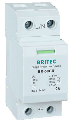 BR-50GR 1P 50kA Type 1 Surge Protective Device with 160kA Max Discharge Current Surge Arrester SPD