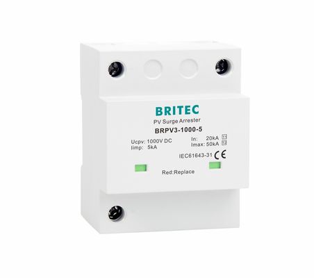 BRPV3-1000-5 T1 50kA DC 1000V 5kA Type 1+2 PV surge protector surge arrester  solar surge protection device t1 t2 dc SPD Photovoltaic SPDs