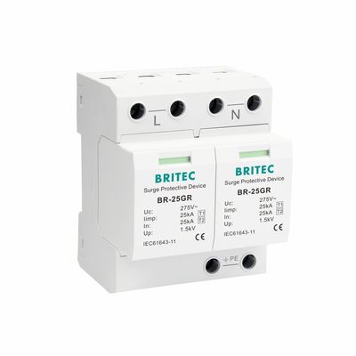 BRITEC BR-25GR 2P  275V Type 1 Surge Protection Device Lightning Protector tuv ac surge arrester spark gap protection