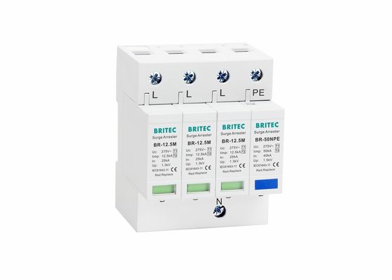 CE Class B+C 12.5KA Lightning Arrester Surge Absorber High Discharge Current