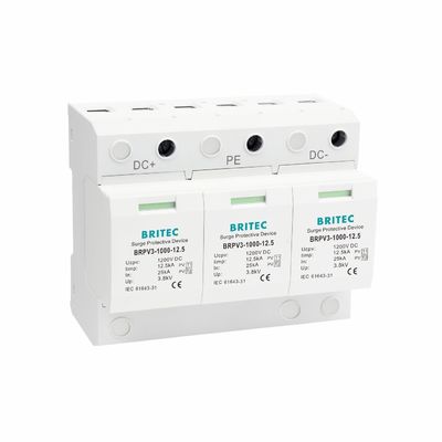 1000V PV Surge Arrester Type 1 Class I Thermoplastic DC Surge Protector for Solar Systems