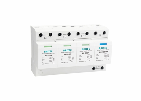 TUV Certified Lightning Protection Surge Arrester Class I Three Phase Surge Protector IP20