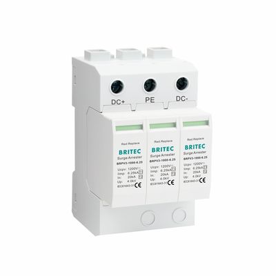 BRPV3-1000-6.25 DC Surge Protection Device 1000V 40kA PV Solar SPD solar surge protection device  over voltage protection  DC Power Surge Protector   Type 1+2 PV surge protector