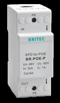 BR-POE-P  RJ45 Surge Protection Din rail POE camera ethernet surge protection devices