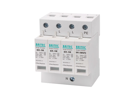 SPD Type 1 And Type 2 Surge Protection Class B+C 5kA 3+NPE 320V
