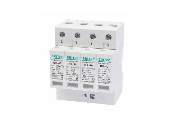 Electrical Network C Grade Low Voltage 40ka Three Phase SPD Surge Protector