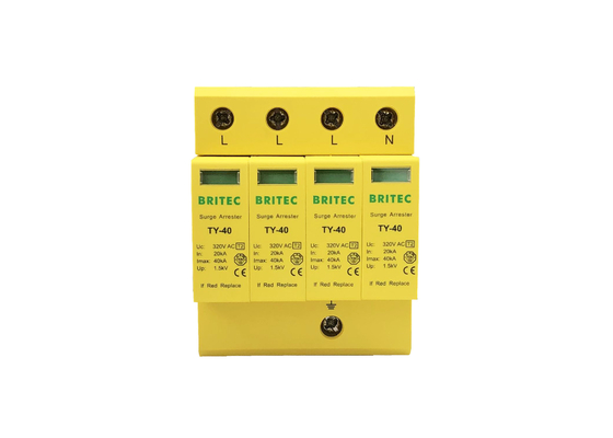 4P 40KA AC Lightning Protection 3 phase Arrester Surge Protector Class C IP20