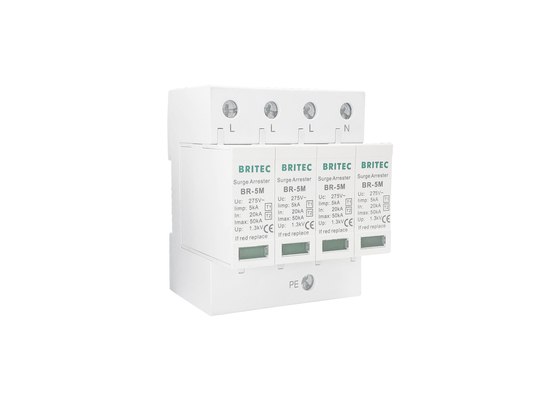 Thermoplastic UL94-V0 4p Pole Low Voltage Surge Protector Surge Protective Device