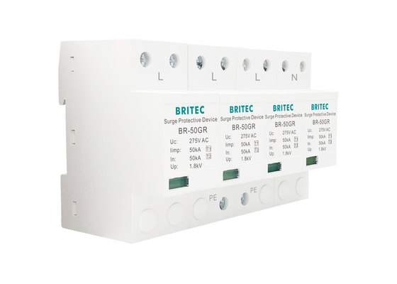 SPD 50KA Type 1 Surge Protector Device 4P 150V 275V 320V AC Lightning Arrester