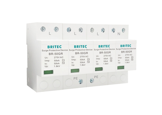 Thermoplastic Spd Surge Protector IP20 4 Pole Lightning Arrester Surge Protection Devices