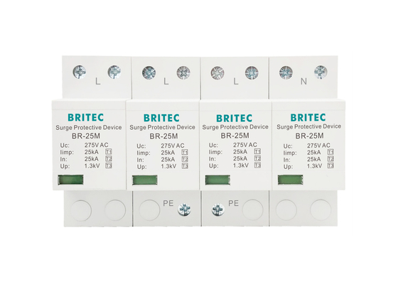 25KA T1 Surge Protector 4P Surge Protection Device Type 1+2+3