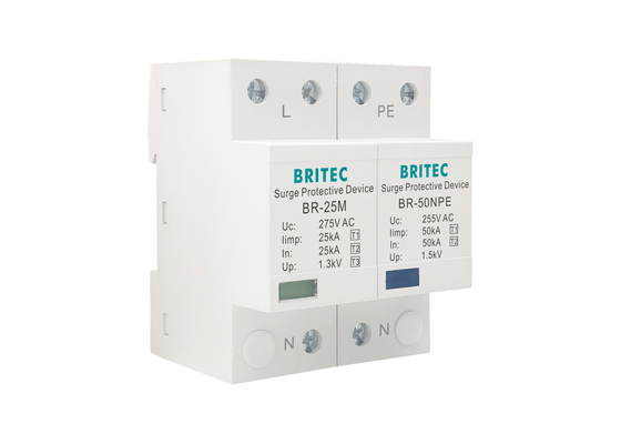 Type 1+2+3 Surge Protectors Thermoplastic SPD Lightning Arrester 25kA