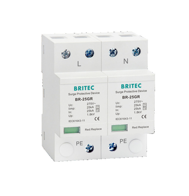 BR-25GR 3+1 25kA Type 1 Surge Protection Device surge Arrester Spd  Lightning arrester tuv ac surge spark aresster