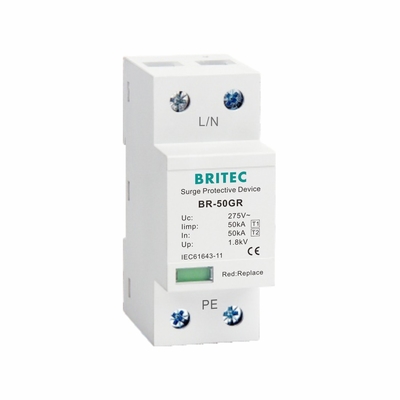 SPD 50kA Type 1 AC Surge Protector 1P Lightning Protective Device