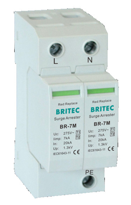 BR-7M 3P T1+T2 tuv ac surge arrester B+C Lightening Protector spd thunder protection device