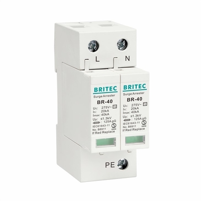 BR-40 2P tuv type 2 surge protection device surge arrester spd thunder protection 40ka surge suppressor