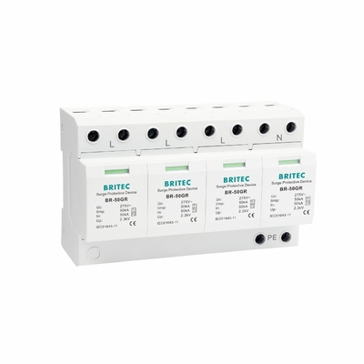 BR-50GR 4P Ac Lighting protection China type 1 surge protection device  Spd Surge Filter spd t1 t2