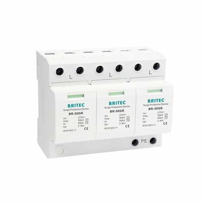 BR-50GR 4P Ac Lighting protection China type 1 surge protection device  Spd Surge Filter spd t1 t2