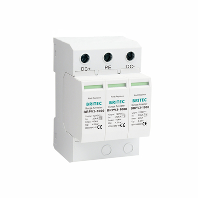 BRPV3-1000 DC Surge Arrester Lightning Suppressor 1000V  PV spd 3p solar surge protection device Dc Surge Protector Spd