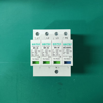 3 Phase Thunder Protection Surge Arrester Spd With Din Rail Mount