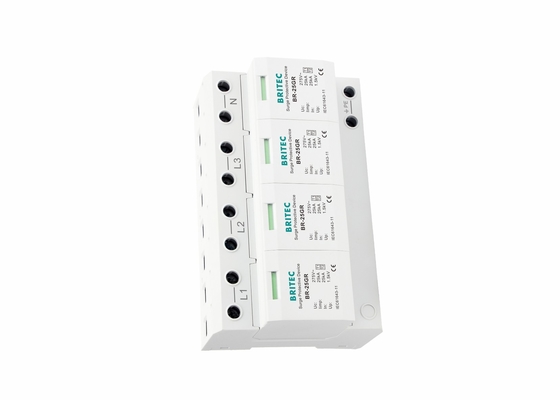 25kA 4P Power Lightning Protector Type 1 Surge Protection Device Arrester