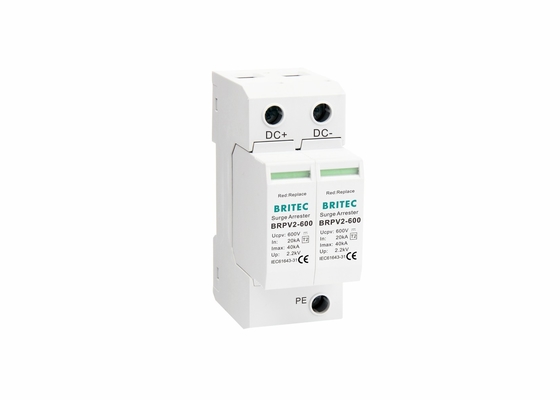 Class II PV SPD 600V Plastic Double Pole DC Lightning Arrestor