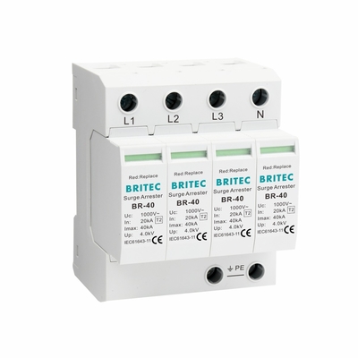 BR-40 1000 4P Type 2 Surge Protector 1000V 690V 800V Three phase high-voltage ac surge protector SPD arrester lightning