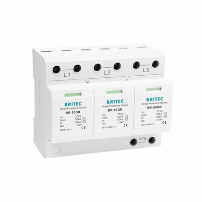 TUV BR-50GR 5kA Surge Protection Devices 3 Phase Spd type 1 Lightning Arrester Transient Voltage Surge Suppression