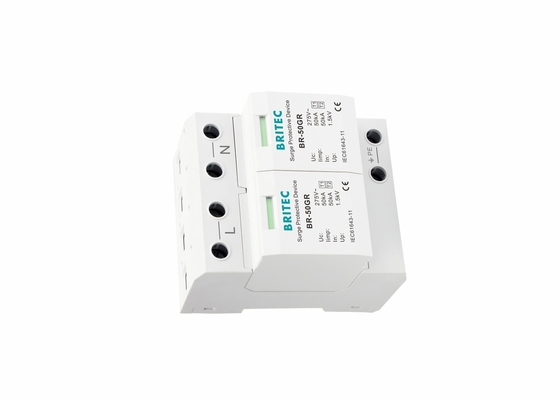 Type 1 Lighting Arrestor 2P 50kA Surge Protection Devices Low Voltage Class I