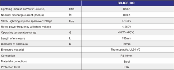 BR-ISG-100 Isolating Spark Gap lightning equipotential bonding connection of separated earthing systems