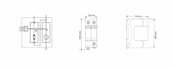 BR-25GS 1+1 spd t1 25ka Surge Protector Lightning Surge Protection spark gap type spd