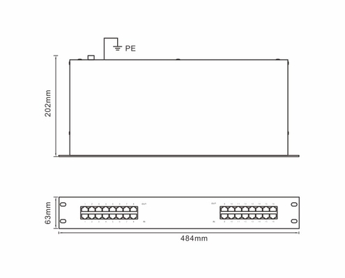 BRRJ45H-16R Signal Surge Arrester 1000M rack mount ethernet surge protection