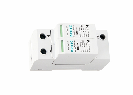 Pluggable Parallel Panel Mount 40kA House Surge Protector Lightning Arrester