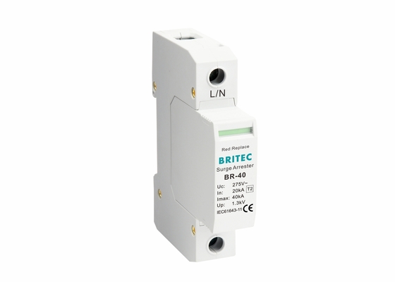 EN61643-11 40kA Type 2 Surge Protection Device 35mm Din Rail Lightning Protector