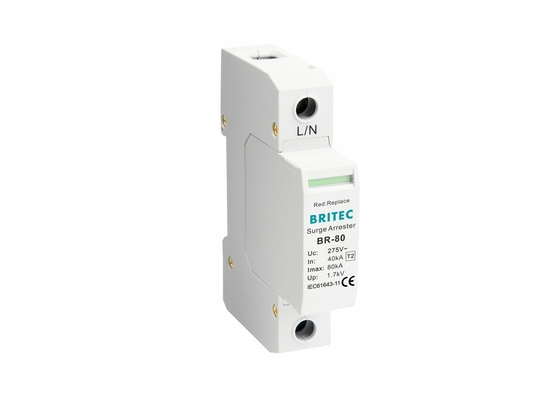 1P 80KA Lightning Induction Household Type 2 Surge Protector