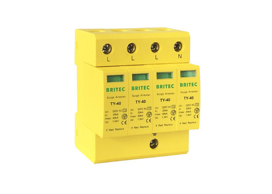40ka Four Pole SPD Pluggable Ac Line Surge Protector Arrester