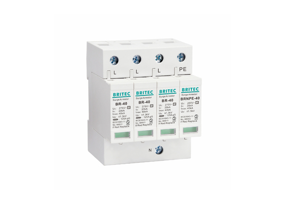 40kA 275V/255V Industrial DIN Rail 3 Phase Type 2 SPD Surge Protection Device