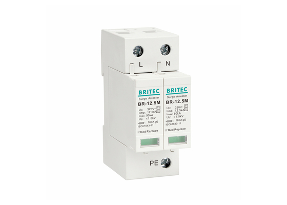 Single Phase Type 1 + 2 Surge Protection Device 2P Pole High Performance