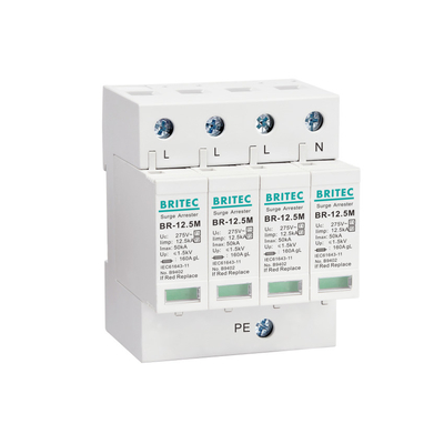 BR-12.5M 1P+1 Electrical Equipment 50kA 275v T1+T2 Surge Arrester surge protection device Low-voltage surge protector