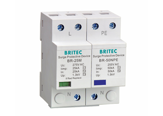 Type 1+2+3 Surge Protectors Thermoplastic SPD Lightning Arrester 25kA