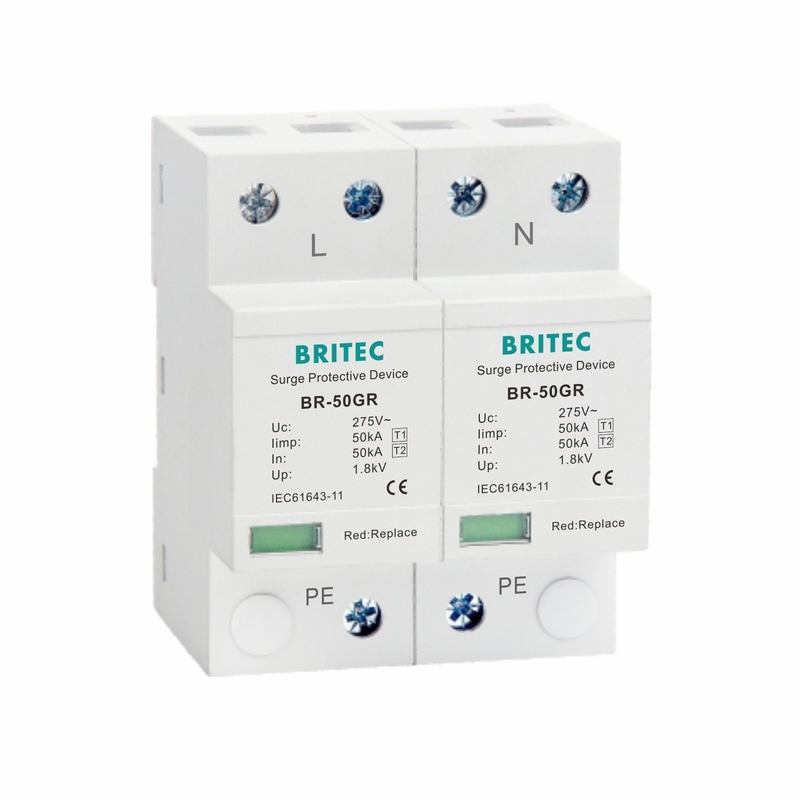 Class I Power Surge Arrester 10/350μs 50KA Single Phase 150V / 275V / 320V